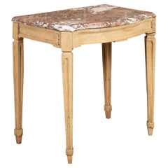 Italian Neoclassical 19th Century Bleached Oak Console Table with Red Marble Top