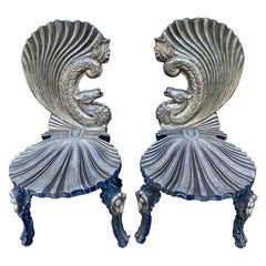 Fantastic Pair of Venetian Grotto Style Side Chairs