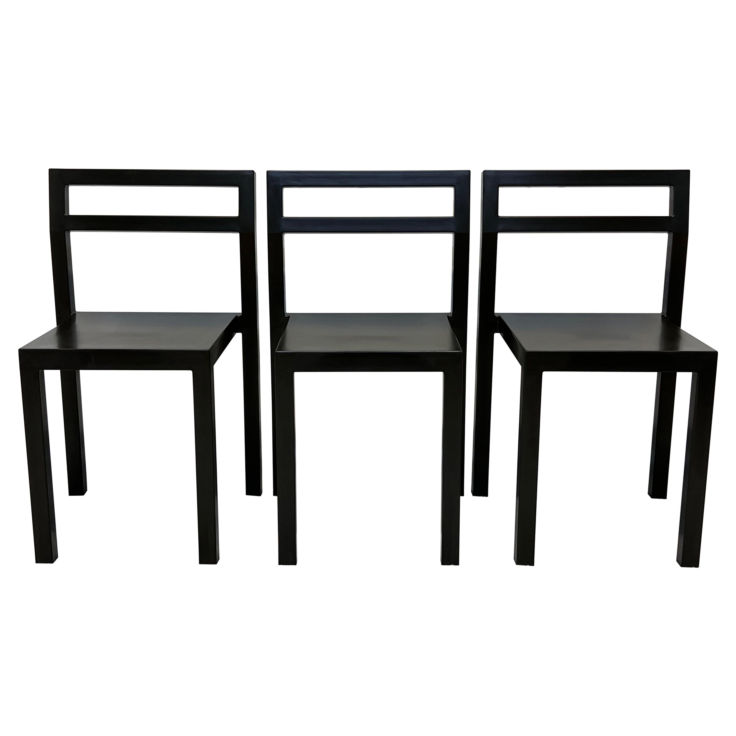 Charcoal Gray NON Chairs by Komplot for Kallemo Ab, Sweden 2000, Set of Three