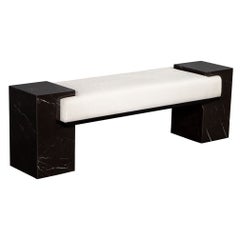 Modern Black Porcelain Bench