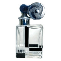 Retro Art Deco Marcel Franck Glass & Chrome Geometric Perfume Atomiser, C1930s