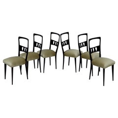1950's Modernist High Back Italian Dining Chairs Set of 6