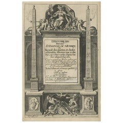 Antikes Frontispiz von „L'Histoire Des Pays-Bas D'Emanuel De Meteren“, 1618