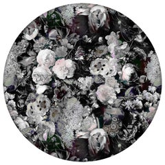 Moooi Large Eden Queen B&W Round Rug in Low Pile Polyamide