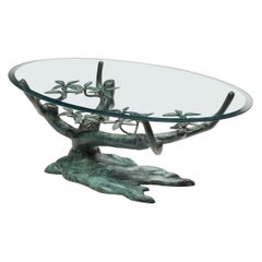 Willy Daro Bonsai Tree Coffee Table, Brass & Glass, Belgium, 1970s