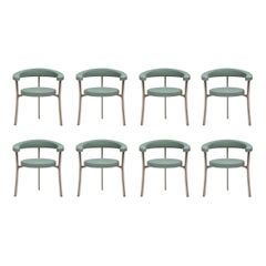 Italien Ghidini 1961 Set 8 Sessel aus brüniertem Messing Contemporary Design
