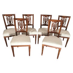 Antique Set of 6 Louis XVI Chairs, Germany 1800, Walnut