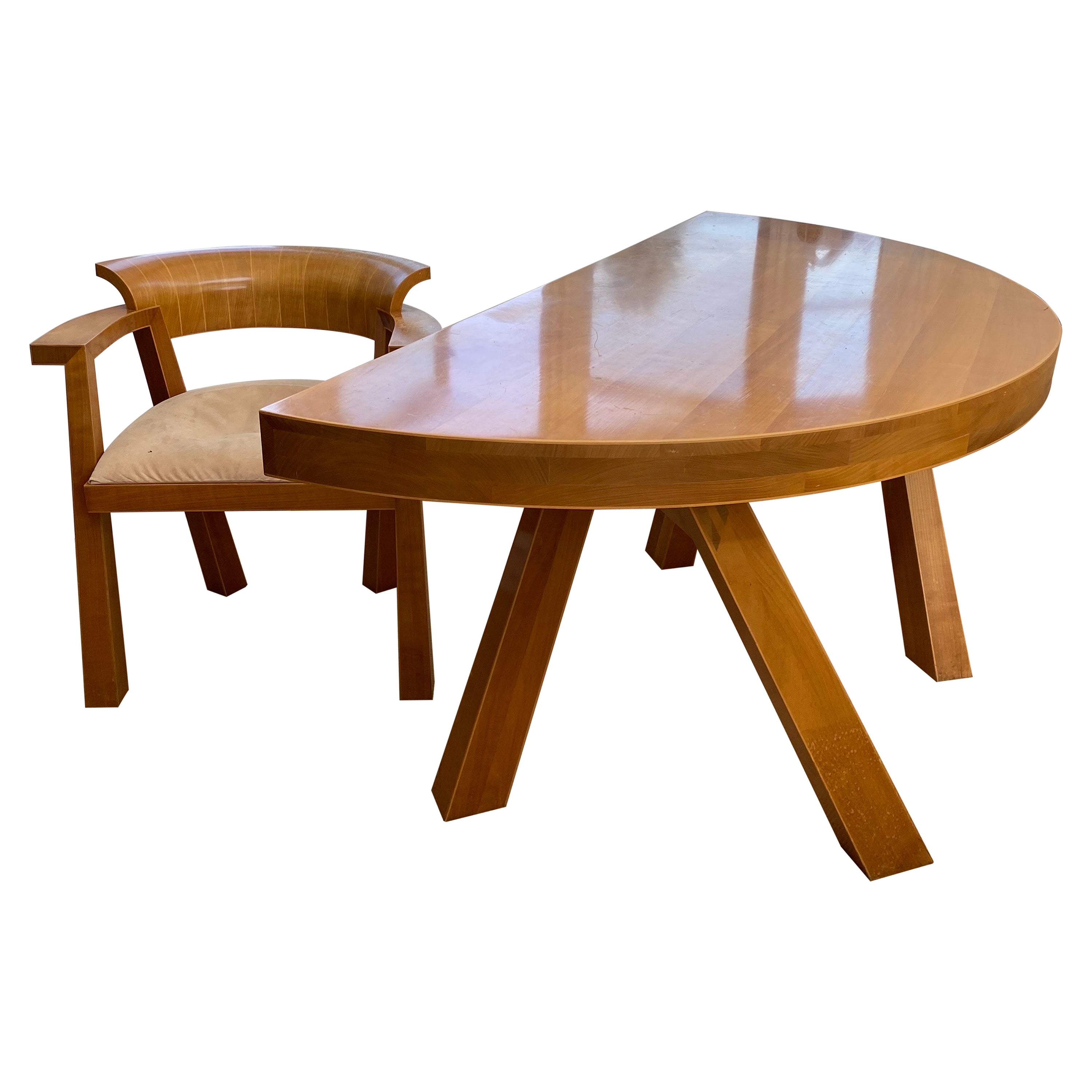 Schreibtisch und Stuhl aus Ahornholz im Art-déco-Stil des späten 20. Jahrhunderts von Rupert Williamson