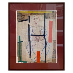 Male Nude Mixed Media Collage by Richard Giglio