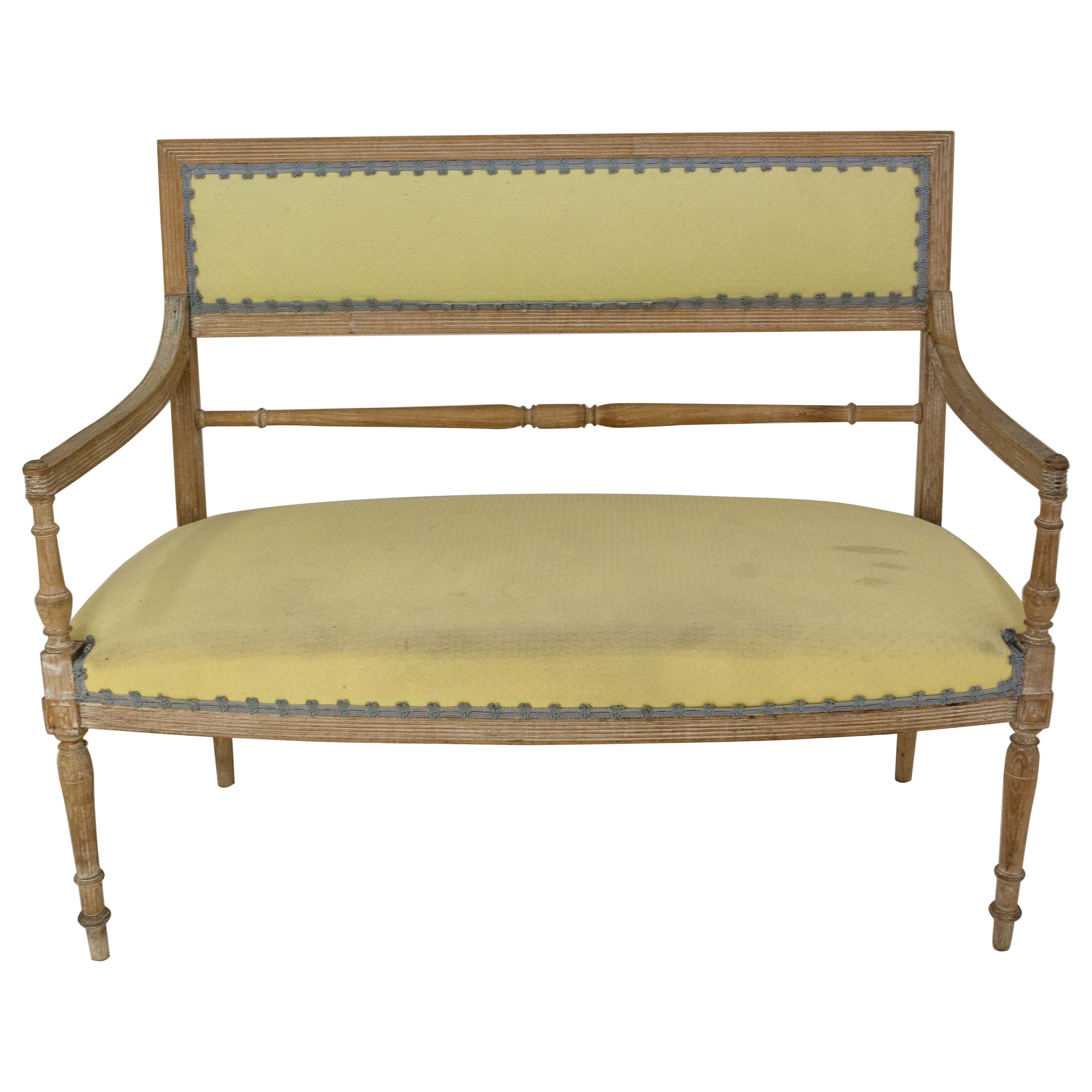 French Louis XVI Style Sofa Banquette Patinated, Circa 1900