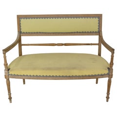 Used French Louis XVI Style Sofa Banquette Patinated, Circa 1900