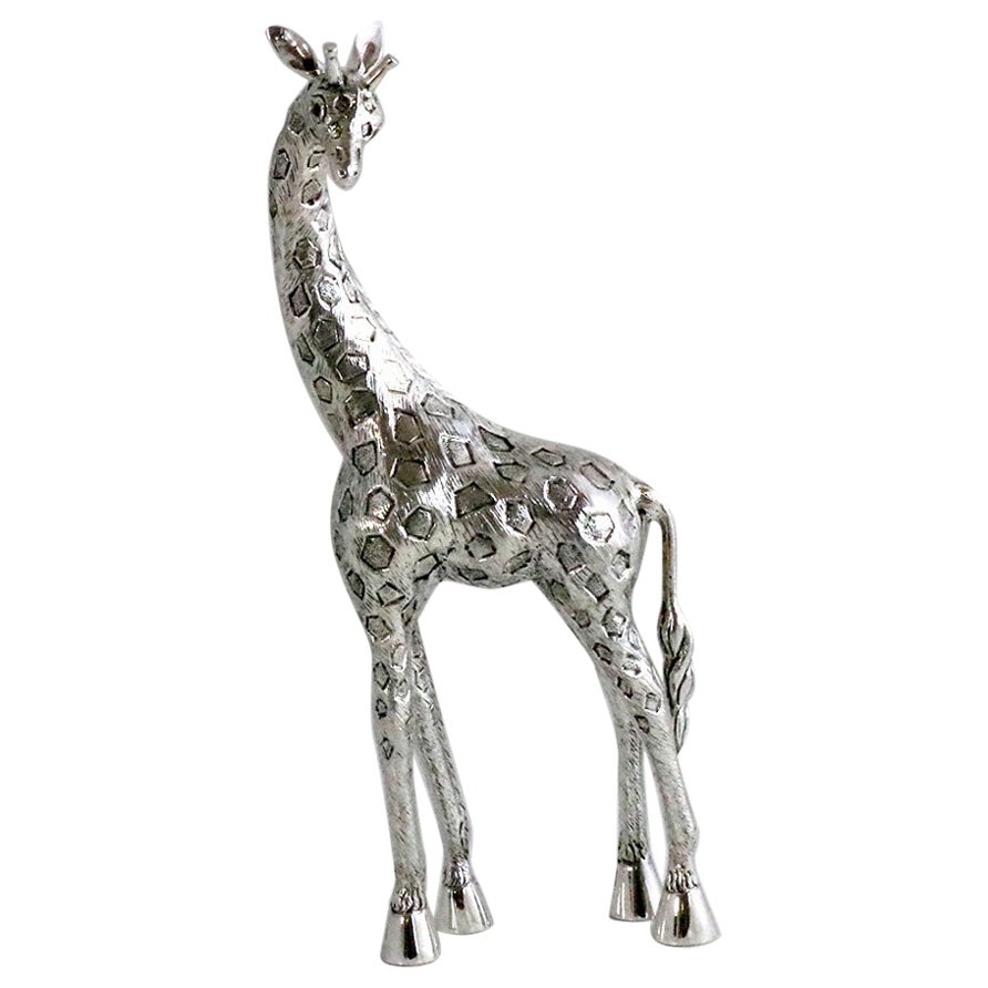 Girafe N 2 von Alcino Silberschmied 1902 Handgefertigt in Sterlingsilber im Angebot