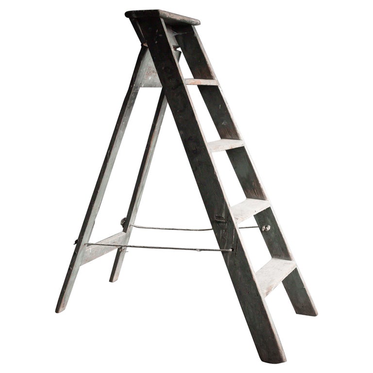Aged Painters Step Ladder For Sale at 1stDibs