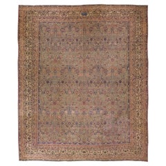 Vintage Kerman Handmade Multicolor Persian Wool Rug with Allover Floral Motif