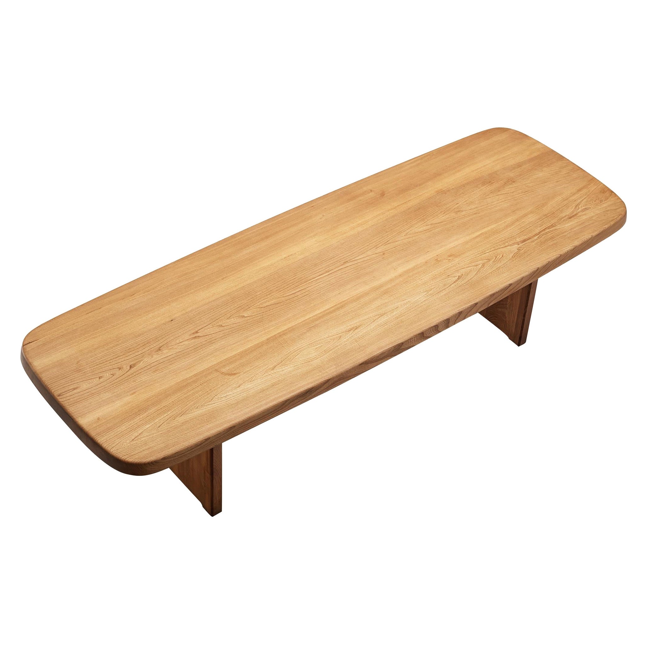 Pierre Chapo Large Dining Table 'T20b' in Solid Elm
