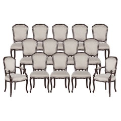 Set of 14 Louis XIV Style Dining Chairs in Solid Lacquer Finish