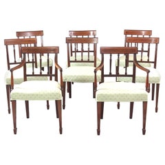 Georgian Set of Eight Sheraton Mahogany Dining Chairs