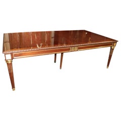 Fine Mahogany Bronze Mounted French Maison Jansen Attributed Dining Table