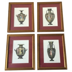 Set of 4 1940s Neo Classical Urn Prints