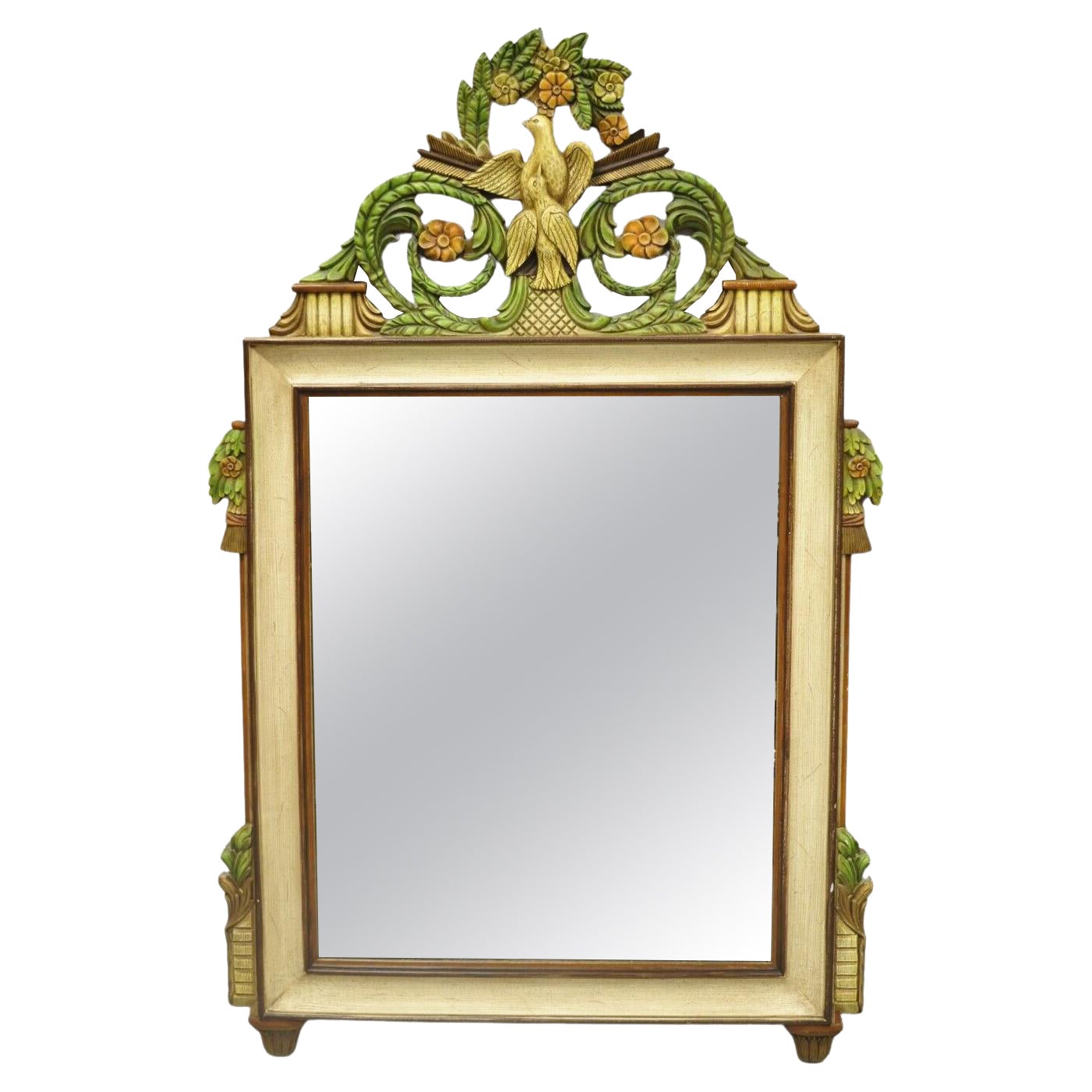 Vintage French Victorian Neoclassical Style Bird Wall Mirror with Arrows For Sale