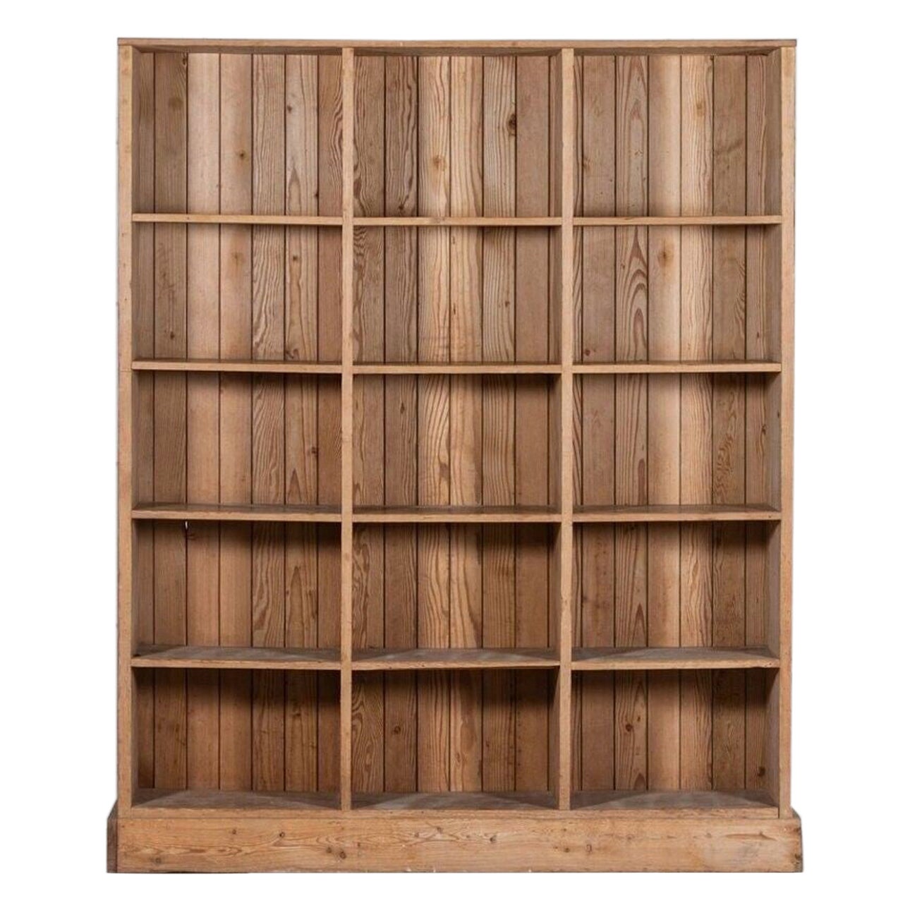 Large 19th C English Pine Pigeon Hole Bookcase