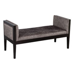 Custom Modern Black Lacquered Bench