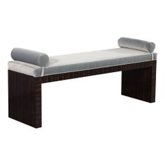 Custom Art Deco Inspired Modern Macassar Bench by Carrocel