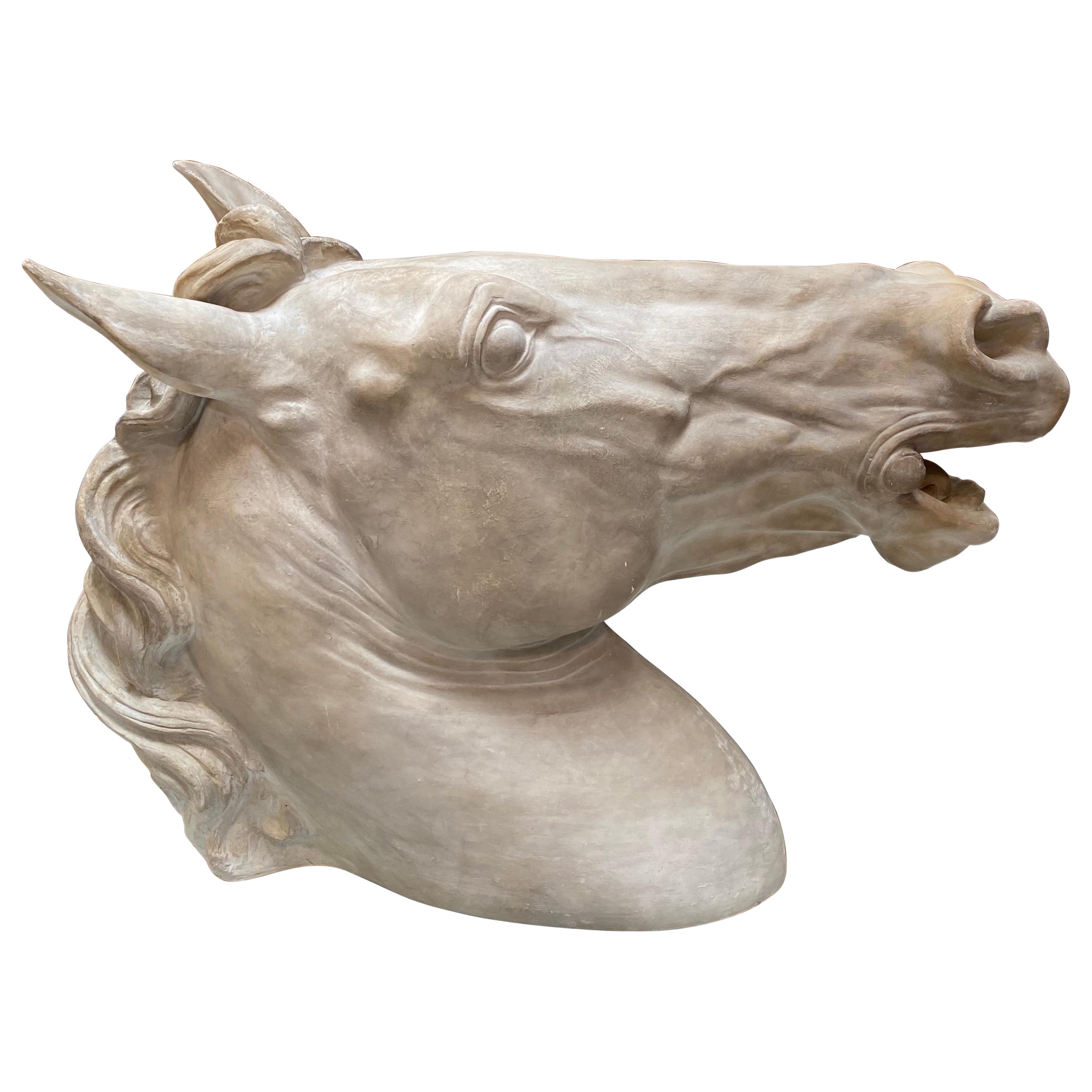 1970s, Italian Plaster Horse Sculpture