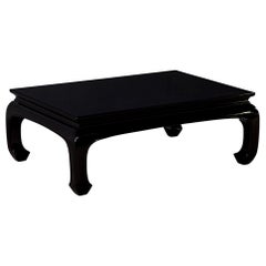 Mesa de centro negra pulida de alto brillo