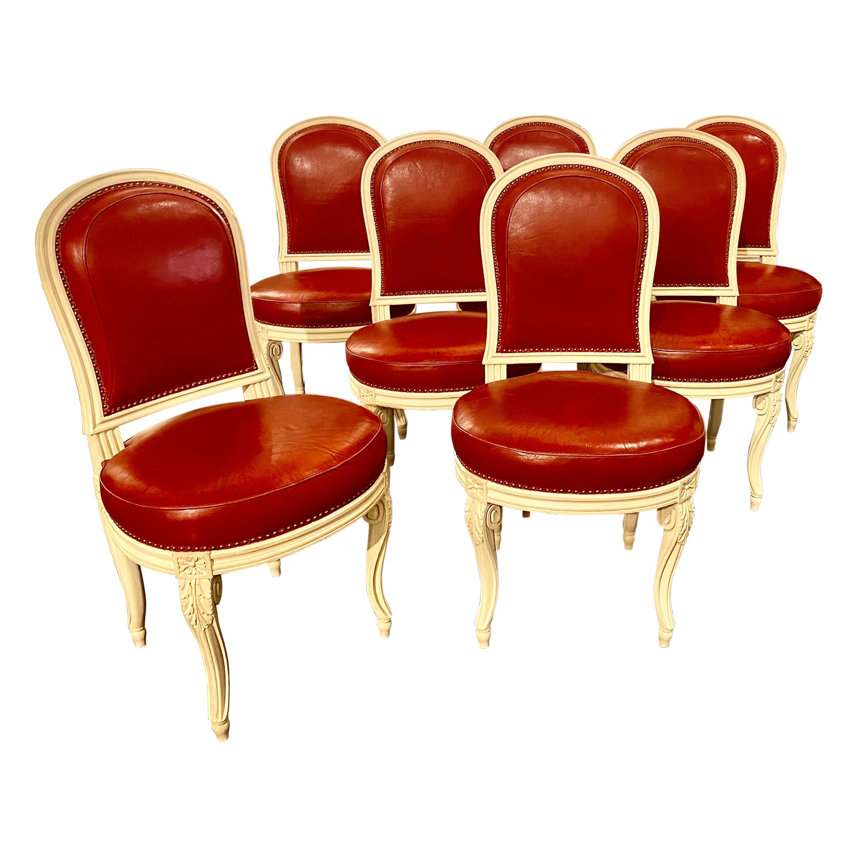 Französische Stühle im Louis-XVI.-Stil nach Jacob, möglicherweise Maison Jansen im Angebot