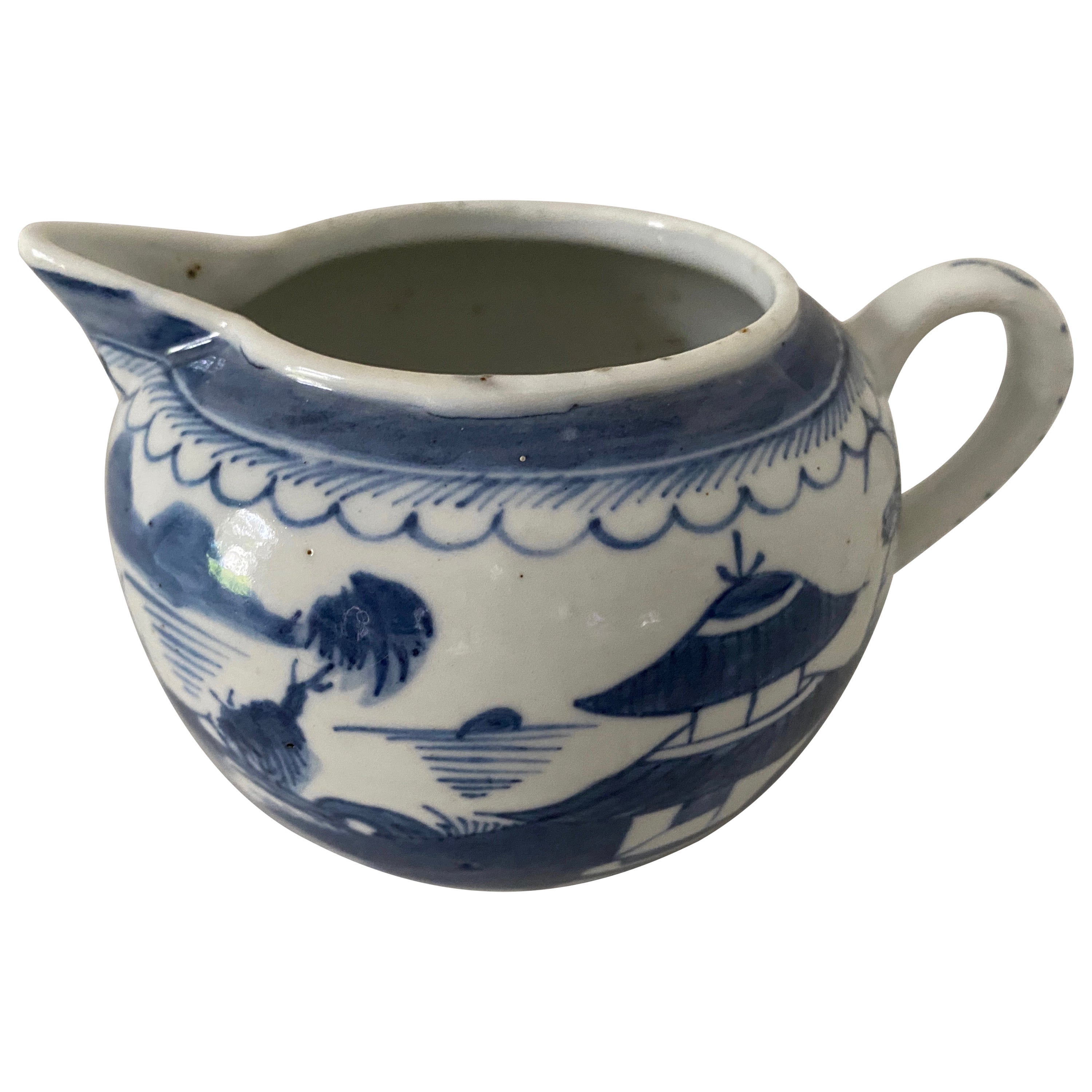 Blue and White Chinese Export Milk Pitcher