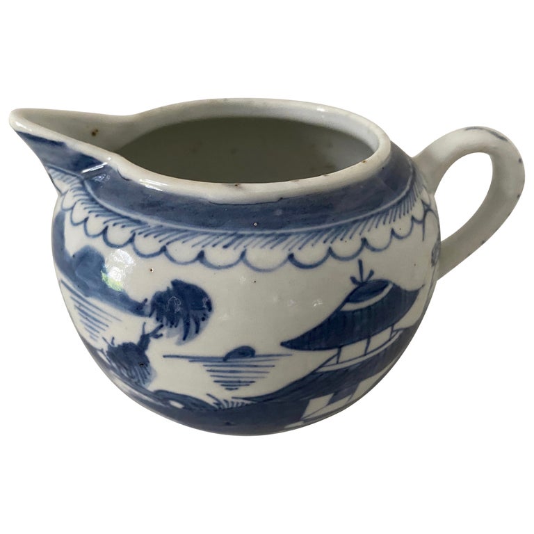 Blue and White Chinese Export Milk Pitcher For Sale