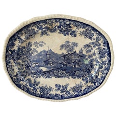 1874 Minton Chinese Blue and White Transferware Platter