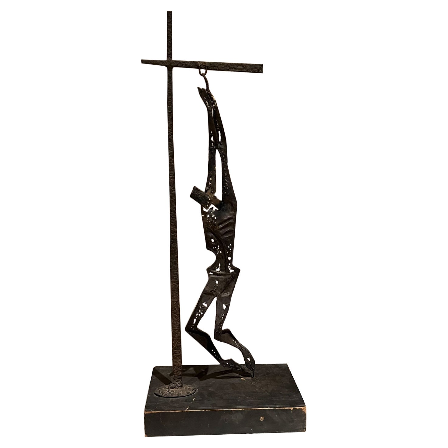 1970s Tortured Metal Sculpture Savior of Auschwitz by Emaus Mexico