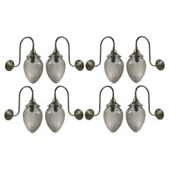 Set of Eight Edwardian Silver Swan Neck Sconces
