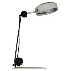 Used Desk Lamp Model 665 in White Lacquered Metal by Martinelli Luce 1970s