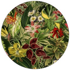 Großer, runder Teppich mit ausgestorbenen Pflanzen aus Polyamide mit niedrigem Flor von Moo Moos