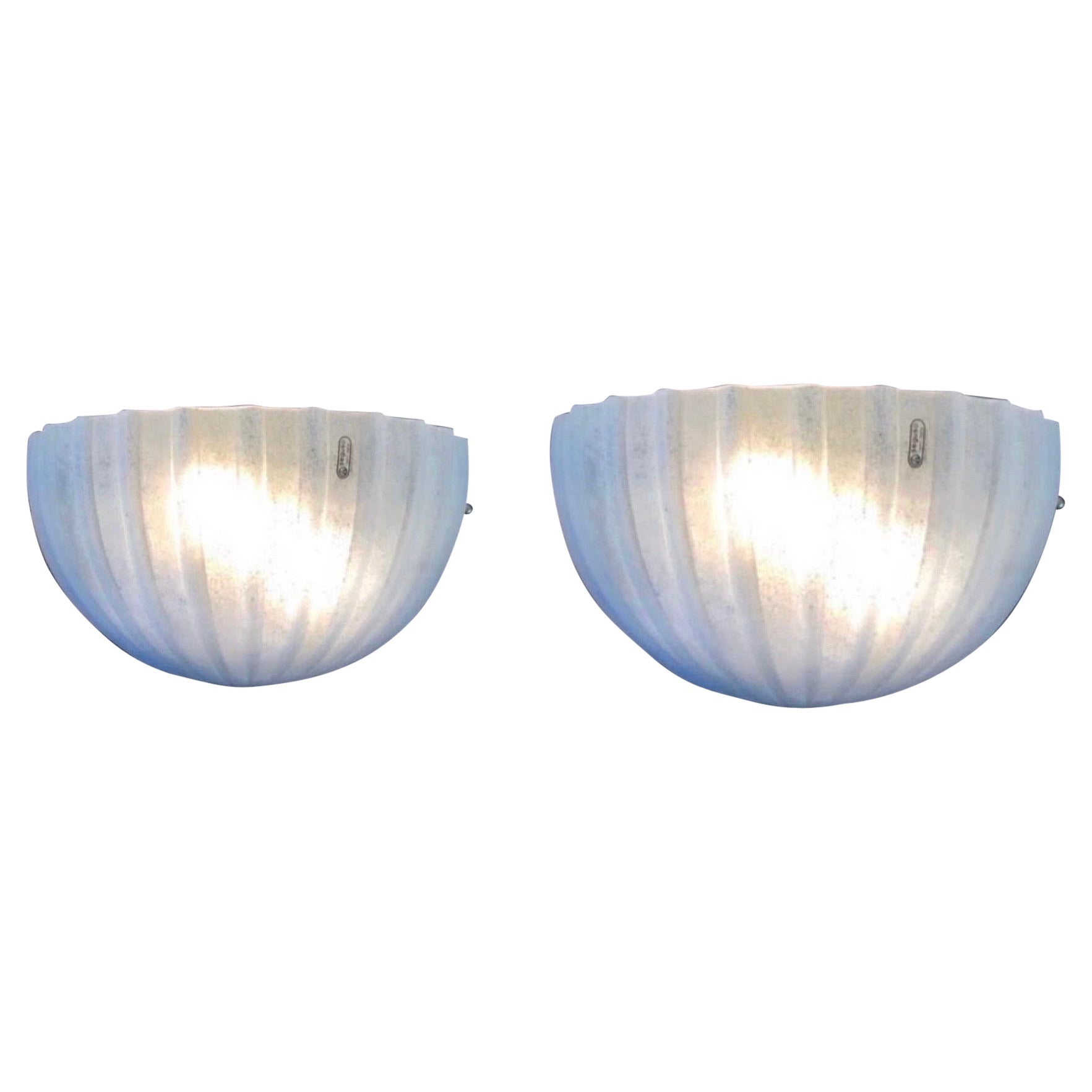 Seguso Wall Lighting Ice Frost Murano Glass, Italy, 2000 For Sale
