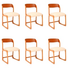1960's Set of French Teak Dining Chairs by Baumann