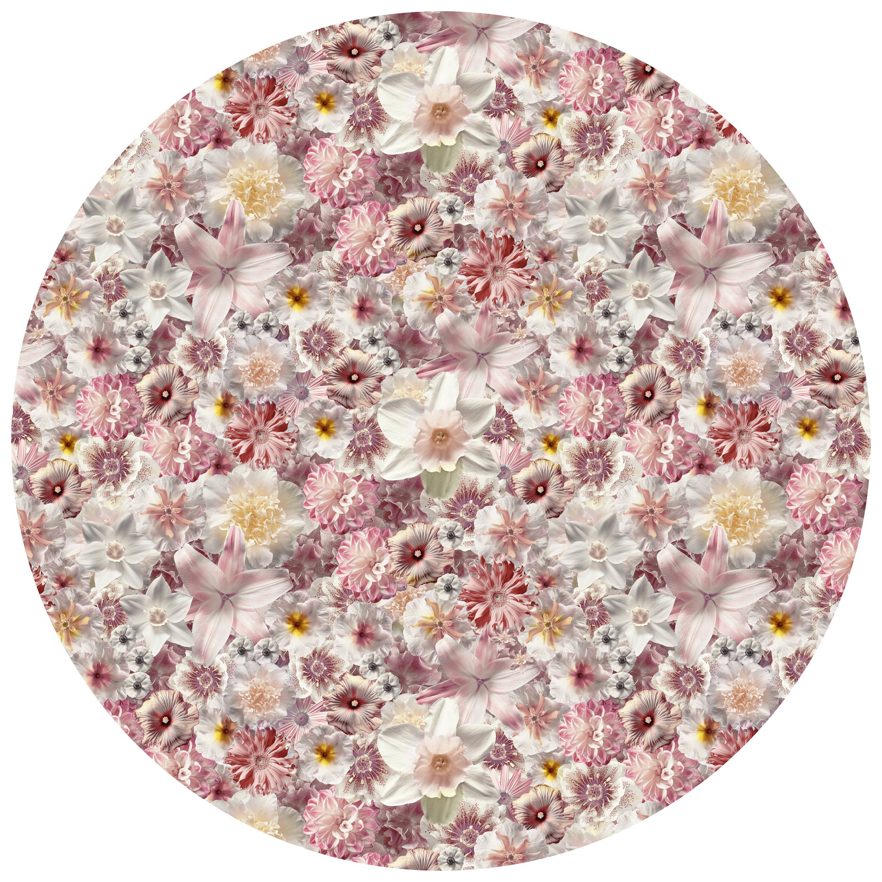 Moooi Large Flowergarden Day Round Rug in Low Pile Polyamide For Sale