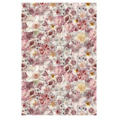 Kleiner rechteckiger Moooi-Blumengarden-Teppich aus Wolle mit Blindsaum