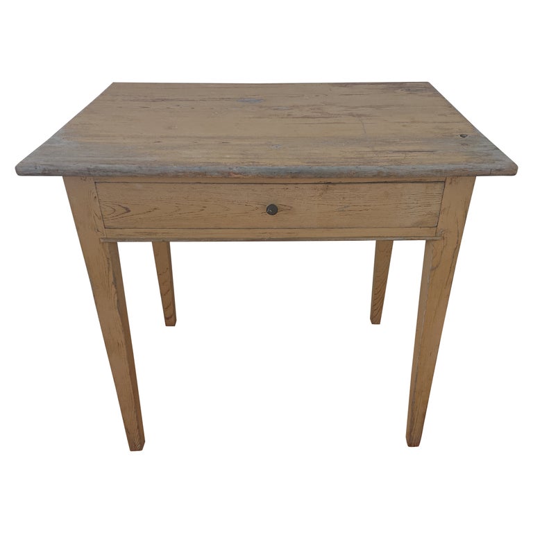 19th Century Swedish antique rustic Gustavian Table with Original Paint ...
