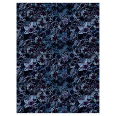 Moooi Small Flowergarden Night Rectangle Rug in Wool with Blind Hem Finish