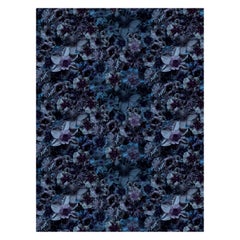 Moooi Large Flowergarden Night Rectangle Rug in Wool with Blind Hem Finish