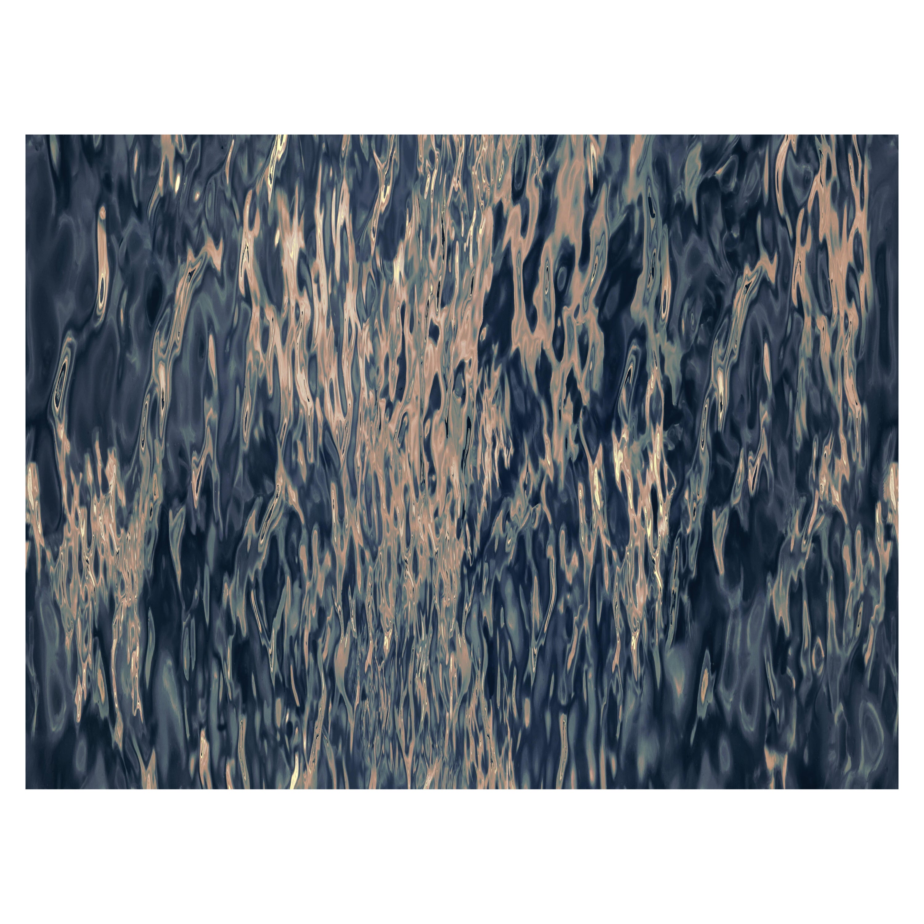 Grand tapis rectangulaire cannelé Dawn Moooi en laine avec ourlet aveugle de Rive Roshan