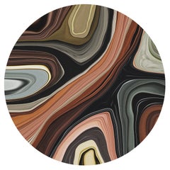 Moooi Small Liquid Layers Agate Round Rug in Low Pile Polyamide by Claire Vos
