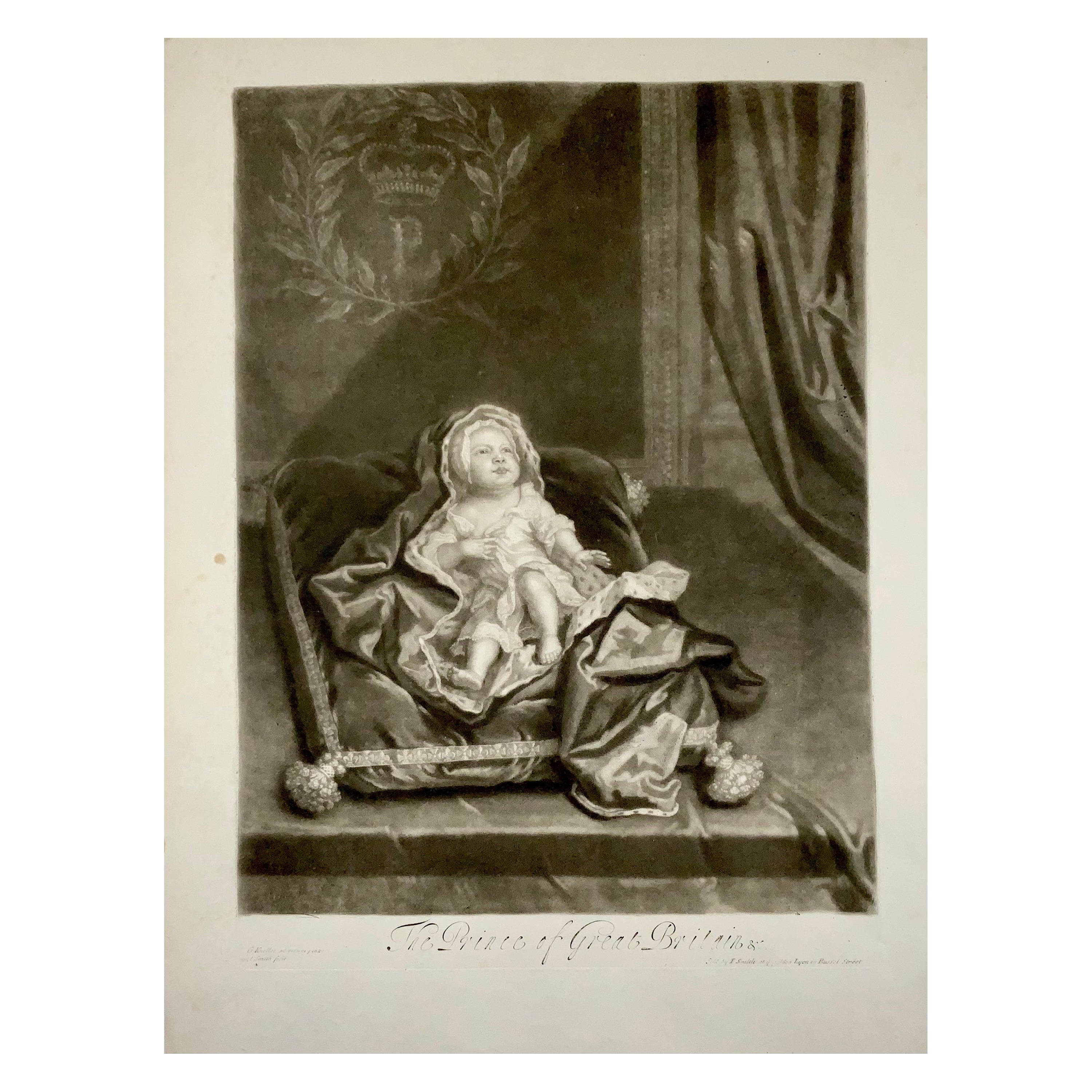 Godfrey Kneller After J. Smith, Portrait of James Stuart, the Old Pretender For Sale