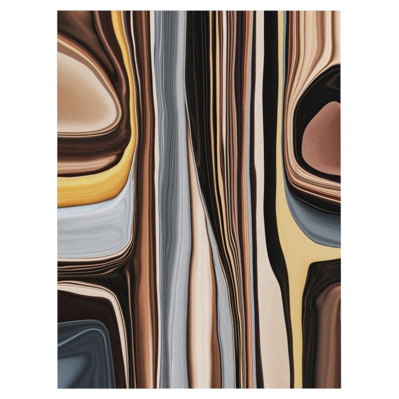 Tapis rectangulaire Moooi à grandes couches liquides Ara en polyamide à poils bas de Claire Vos