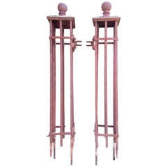 Pair of English Garden Gate Pier Obelisks/Trellises