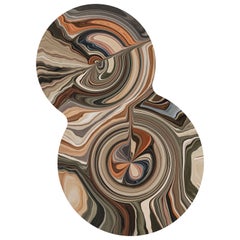 Moooi - Grand tapis organique à grandes couches de galets en polyamide à poils bas de Claire Vos